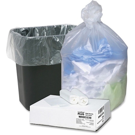 Webster 33 gal Trash Bags, M, 0.43 mil (11 Micron), Natural WBIWHD3339
